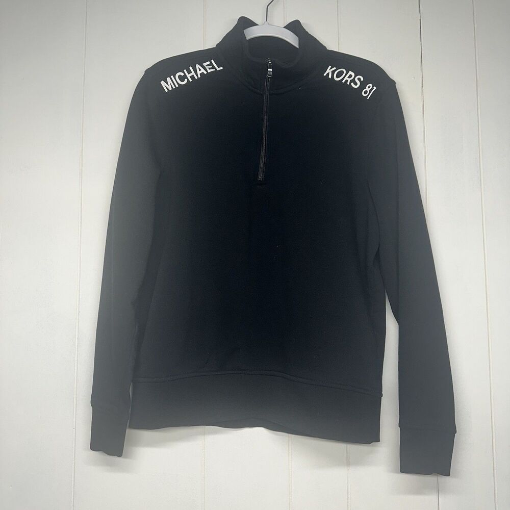 Michael Kors KORS 81 Men’s Medium Quarter Zip Pullover Black Active Athletic Top
